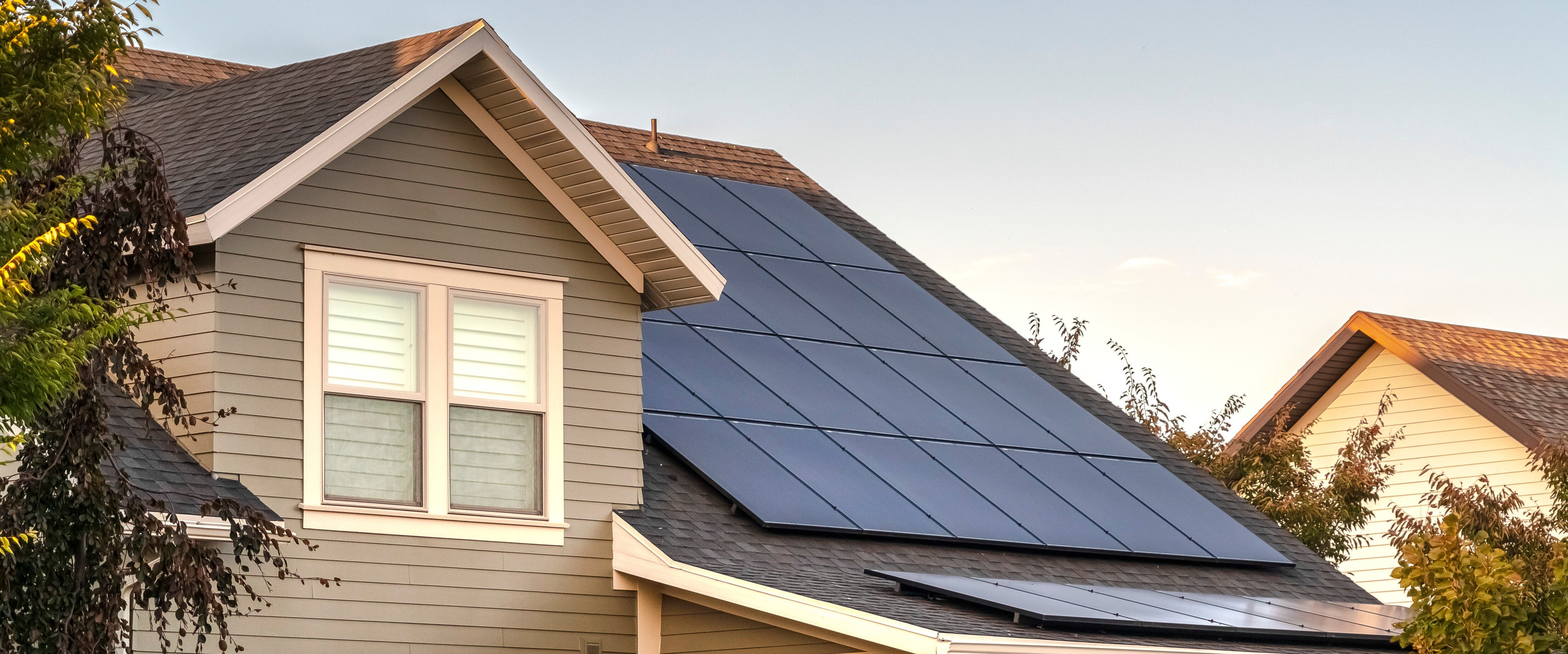 Solar panels on roof of home