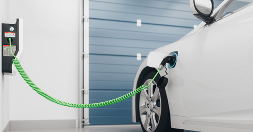 EV charging in a garage