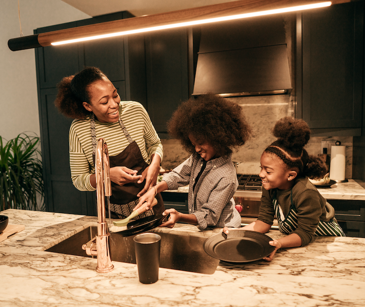 Family kitchen night